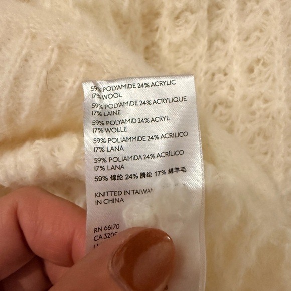 Anthropologie NWT Elegant White Ruffled Boatneck Women's Sweater - Picture 4 of 6